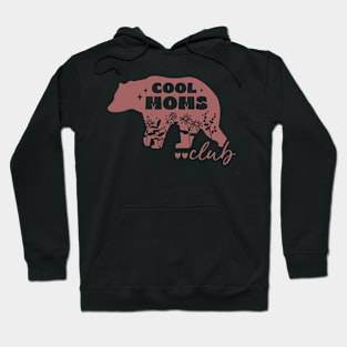 Cool Moms Club Bear Silhouette with Floral Accents Hoodie